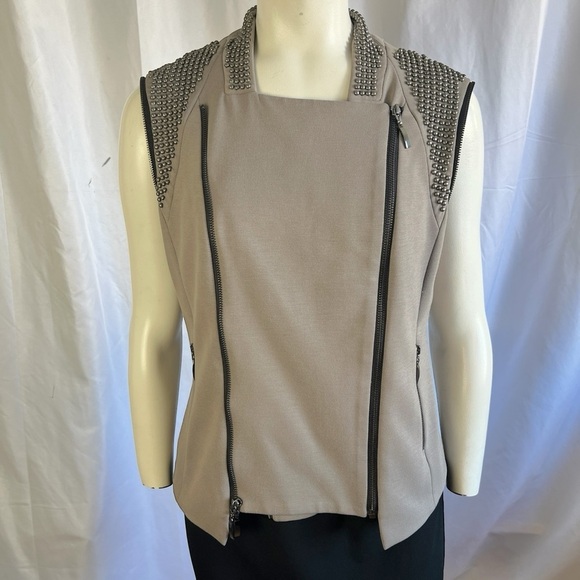 MINICUCCI X MARCANIO JACKET 2 in  1 SLEEVELESS JACKET MOTO STYLE BEADED GREEN 6 - Picture 9 of 16